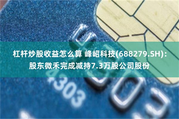 杠杆炒股收益怎么算 峰岹科技(688279.SH)：股东微禾完成减持7.3万股公司股份