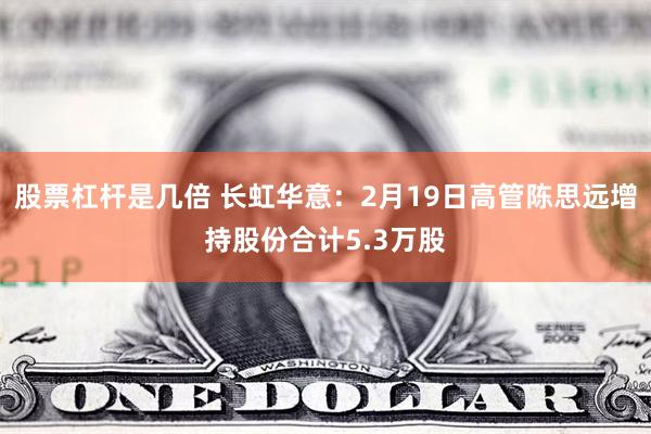 股票杠杆是几倍 长虹华意：2月19日高管陈思远增持股份合计5.3万股