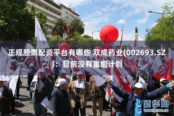 正规股票配资平台有哪些 双成药业(002693.SZ)：目前没有重组计划