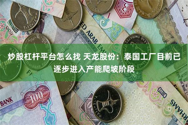 炒股杠杆平台怎么找 天龙股份：泰国工厂目前已逐步进入产能爬坡阶段